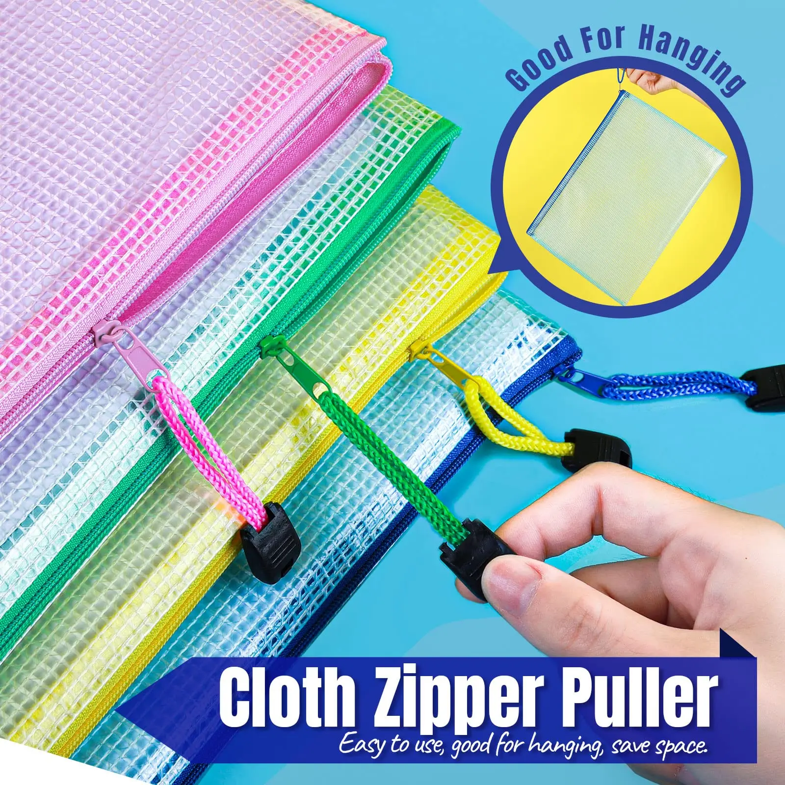 Zipper Documents Bag A4/A5 Plastic Folders A3 Transparent Waterproo File Organize Storage Bag School Office Stationery Supplies thumbnail 3