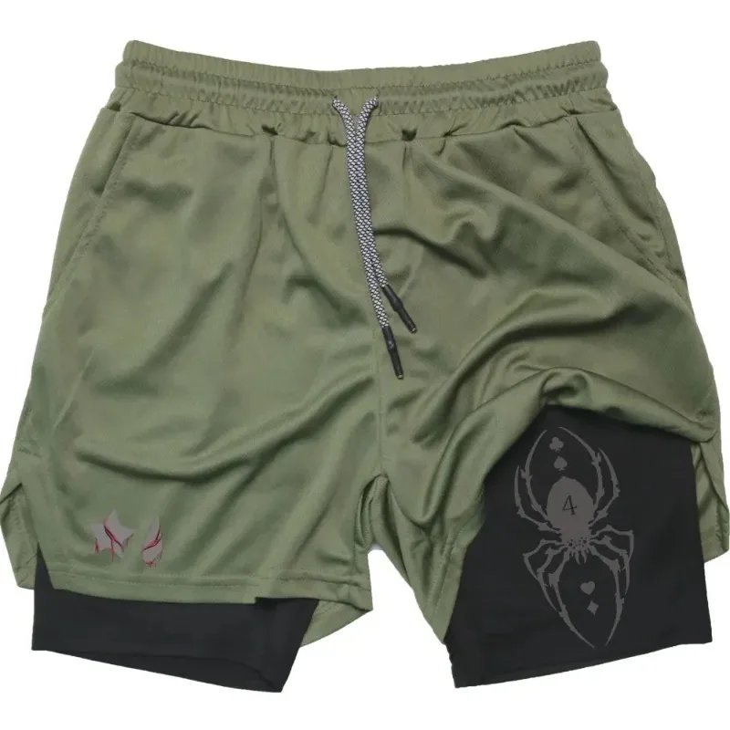 Anime Hunter X Hunter Performance Shorts Men 2-in-1 Running Compression Shorts Training Sport Gym Quick Dry Shorts with Pockets thumbnail 3