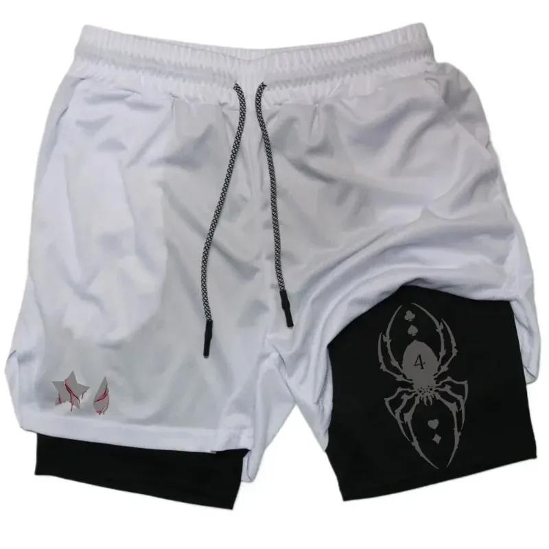 Anime Hunter X Hunter Performance Shorts Men 2-in-1 Running Compression Shorts Training Sport Gym Quick Dry Shorts with Pockets thumbnail 2
