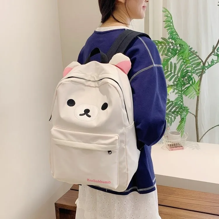 Hot Cute Bear Rilakkumas Backpack Large Capacity Anime Cartoon Backpack Stylish Student School Bag Nylon Shoulder Bags Schoolbag thumbnail 3