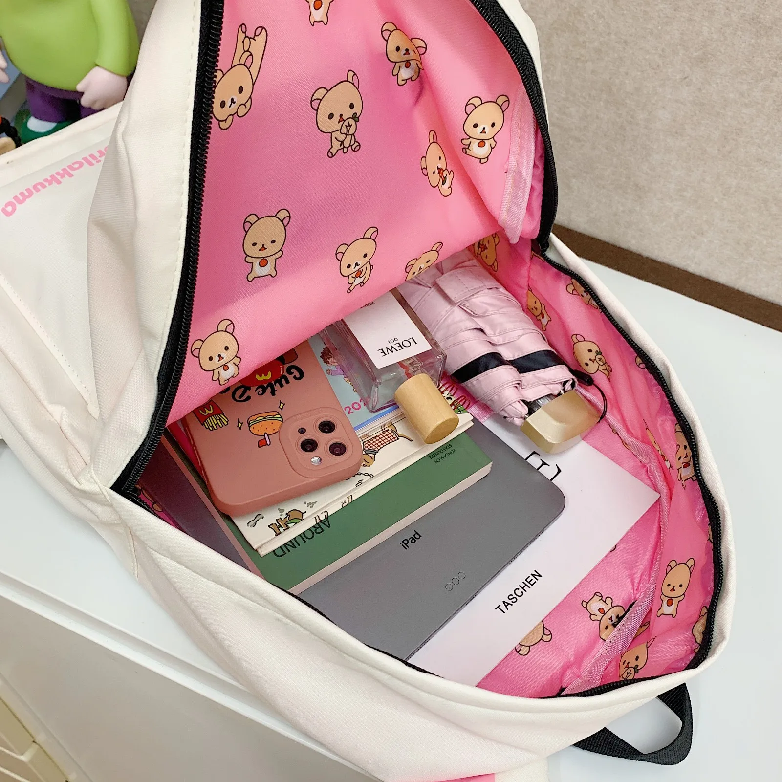 Hot Cute Bear Rilakkumas Backpack Large Capacity Anime Cartoon Backpack Stylish Student School Bag Nylon Shoulder Bags Schoolbag thumbnail 6