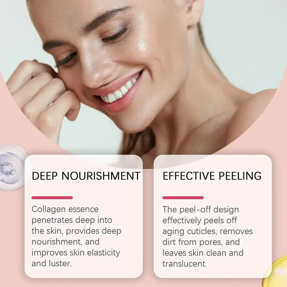 Collagen Peel-off Mask Night Wrapping Facial Mask Deeply Moisturizing Hydrating Firming Skin Facial Mask Daily Face Skin Care thumbnail 2