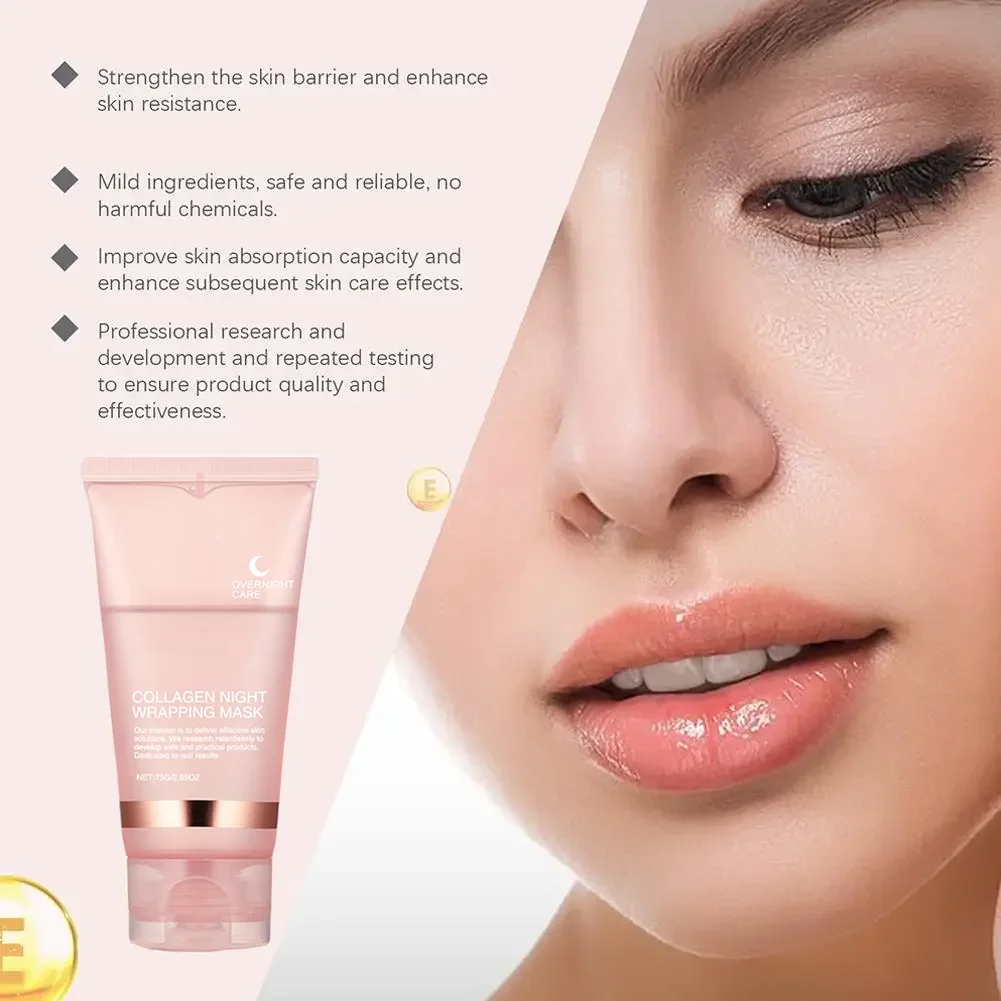 Collagen Peel-off Mask Night Wrapping Facial Mask Deeply Moisturizing Hydrating Firming Skin Facial Mask Daily Face Skin Care thumbnail 3