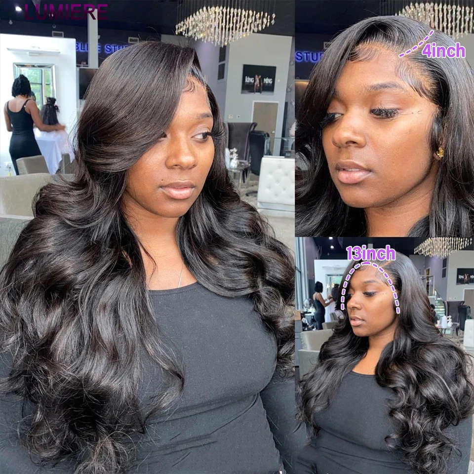 100% Virgin Body Wave Human Hair Bundles With HD Lace Closure Frontal And Bundle Loose Deep Hair Weave Extension 18A Double Weft thumbnail 5