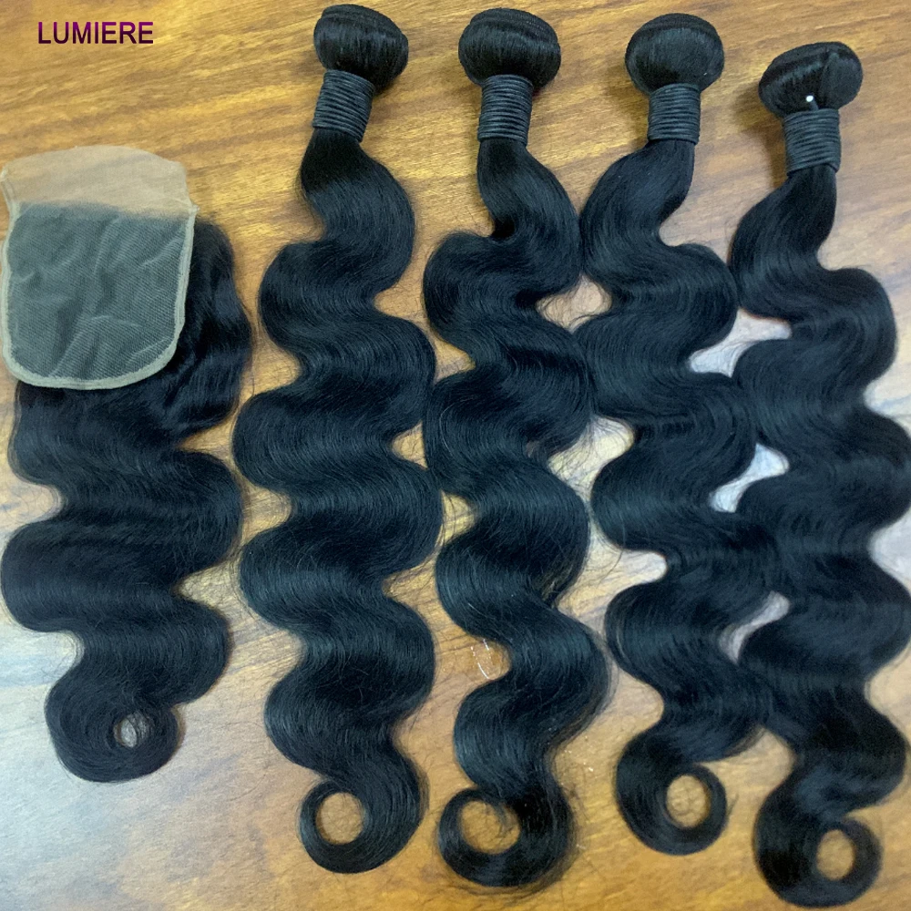 100% Virgin Body Wave Human Hair Bundles With HD Lace Closure Frontal And Bundle Loose Deep Hair Weave Extension 18A Double Weft