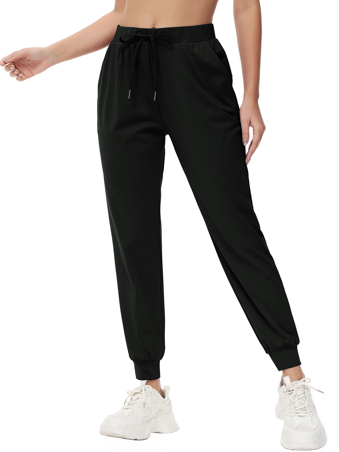 Women Quick-Dry Sports Pants Running Fitness Gym Sweatpants Outdoor Jogging Workout Trousers Cuffed Pants with Pockets thumbnail 4