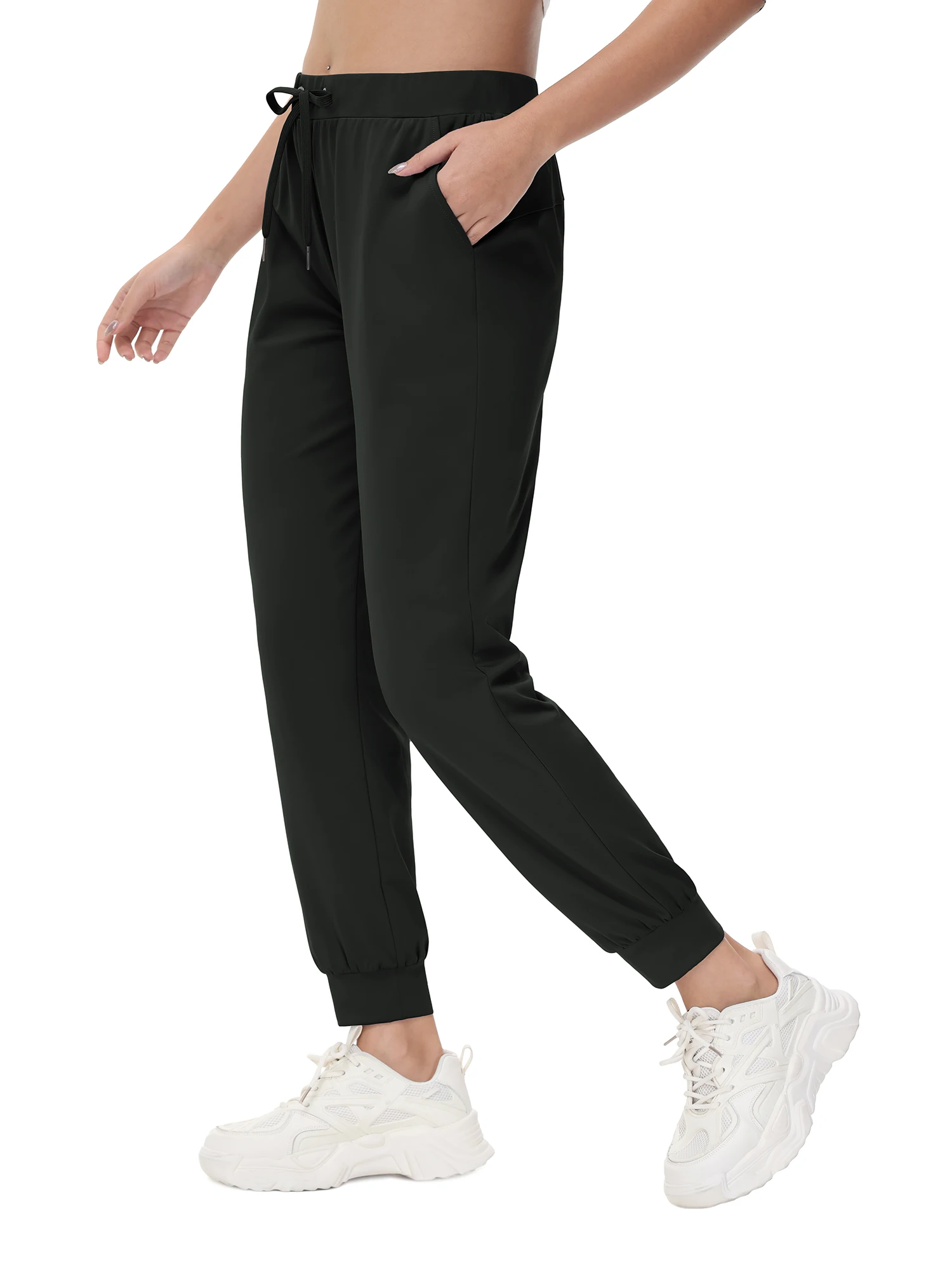 Women Quick-Dry Sports Pants Running Fitness Gym Sweatpants Outdoor Jogging Workout Trousers Cuffed Pants with Pockets thumbnail 3