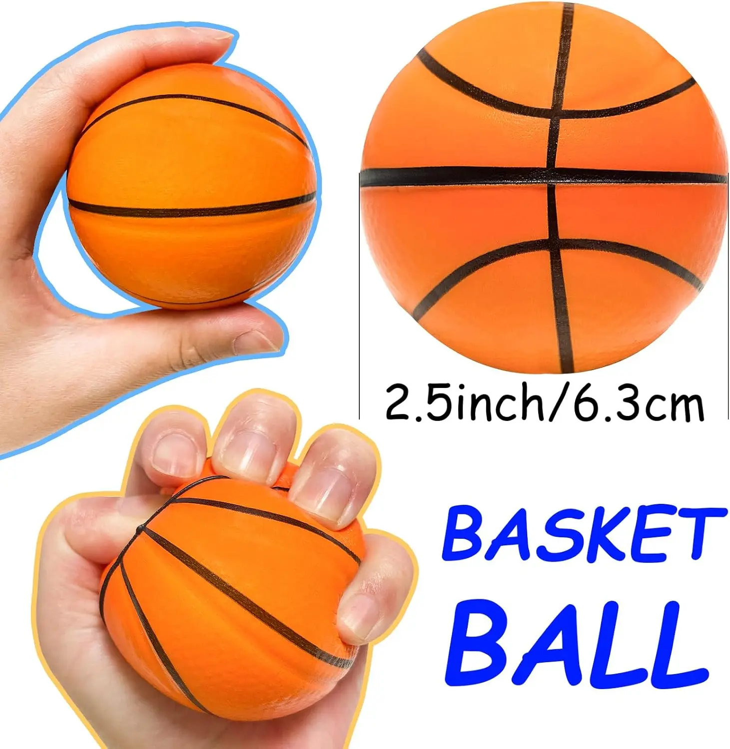 1-12PCS Stress Ball Fidget Toys Stress Relief PU Foam Squeeze Ball Hand Wrist Exercise Sponge Sensory Toys For Kids Adults Gifts thumbnail 5