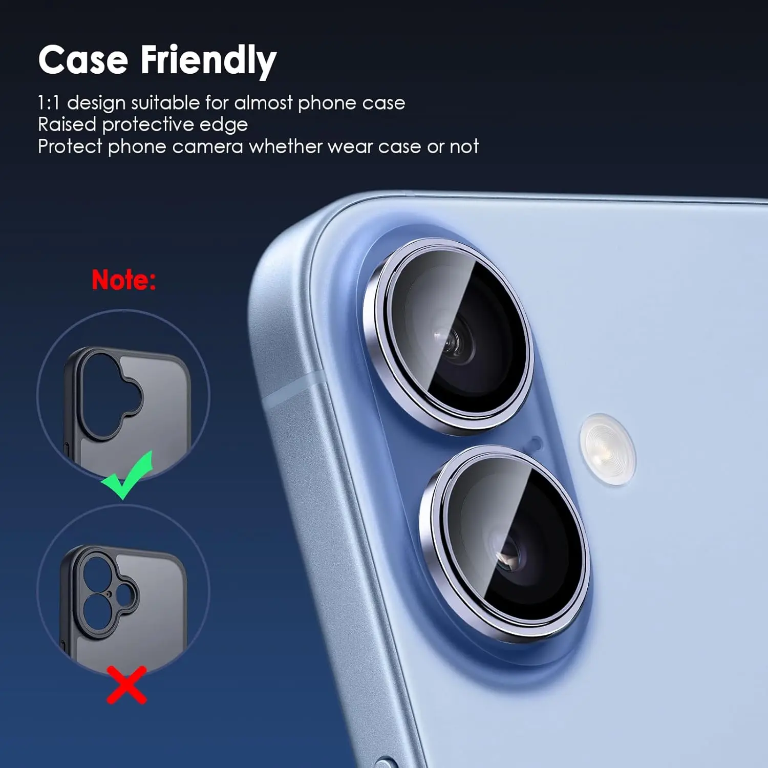 Aluminium Alloy Protector for iPhone 17 Camera Lens Protector iPhone17 HD Tempered Glass Cover Metal Lens Screen Protective Ring thumbnail 3