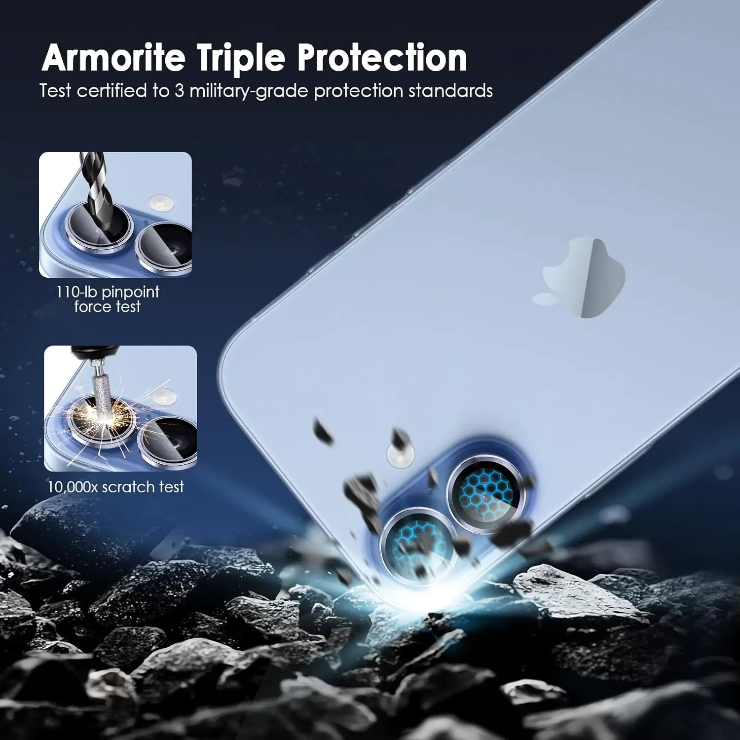 Aluminium Alloy Protector for iPhone 17 Camera Lens Protector iPhone17 HD Tempered Glass Cover Metal Lens Screen Protective Ring thumbnail 2