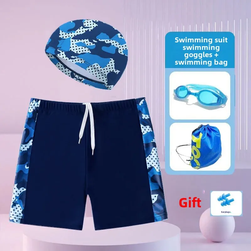 Quick Dry Swimming Trunks for Boys Small Medium Large Children's Swimwear Set Fat Baby Flat Angle Swim Shorts Kids' Bathing Suit