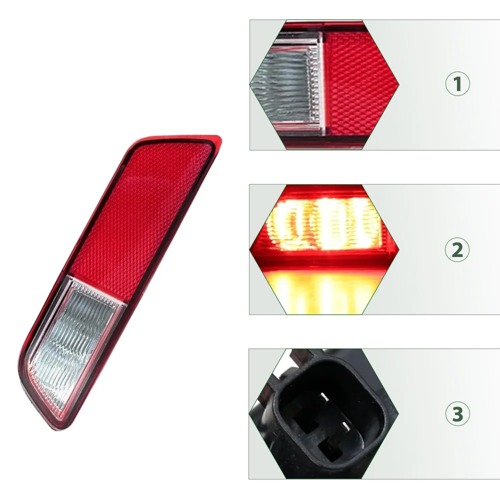 Car Rear Bumper Light For Jeep Cherokee (KL) 2019 2020 2021 2022 68275957AC 68275956AC Red / White Lights Fog Lamp thumbnail 4