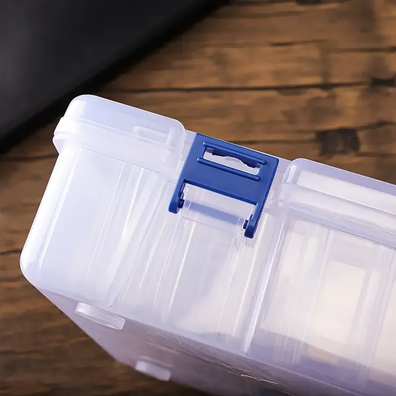 42-piece plastic transparent storage box set - individual snap-on lid containers, convenient handicraft organization box thumbnail 5