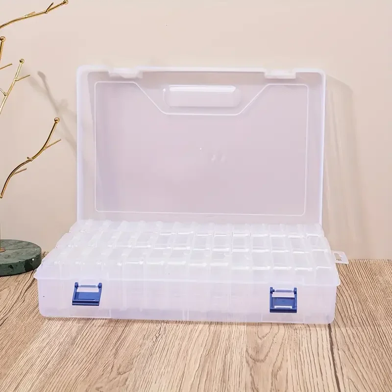 42-piece plastic transparent storage box set - individual snap-on lid containers, convenient handicraft organization box thumbnail 4