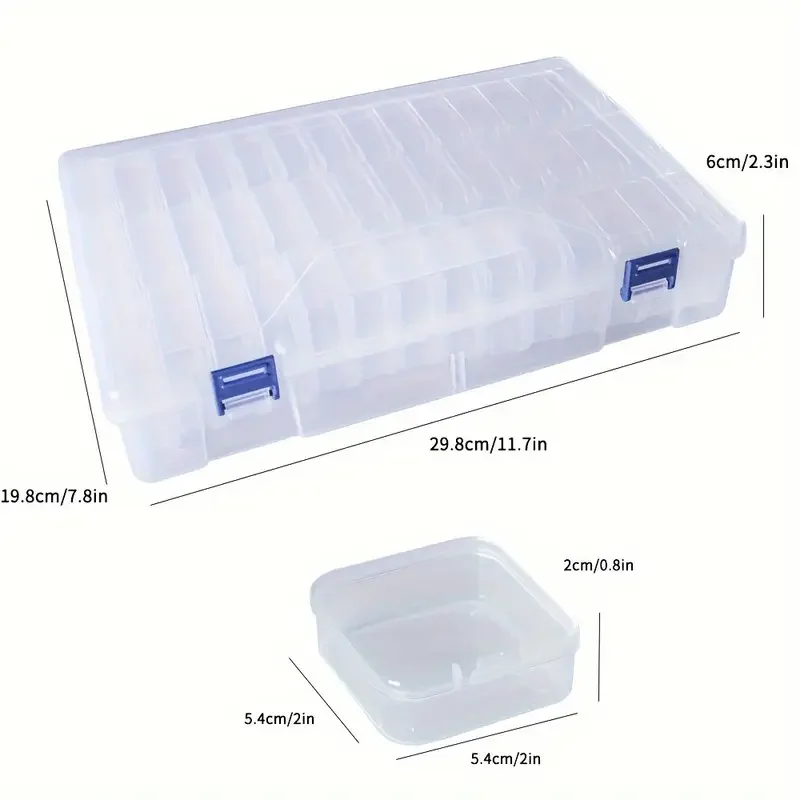 42-piece plastic transparent storage box set - individual snap-on lid containers, convenient handicraft organization box thumbnail 3