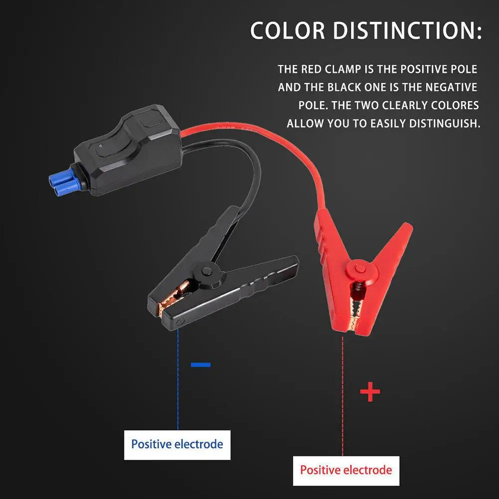 12V EC5 Plug Intelligent Jumper Cable Clip 650A Booster Clamp Anti Reverse Connection Emergency Car Battery Starter thumbnail 3
