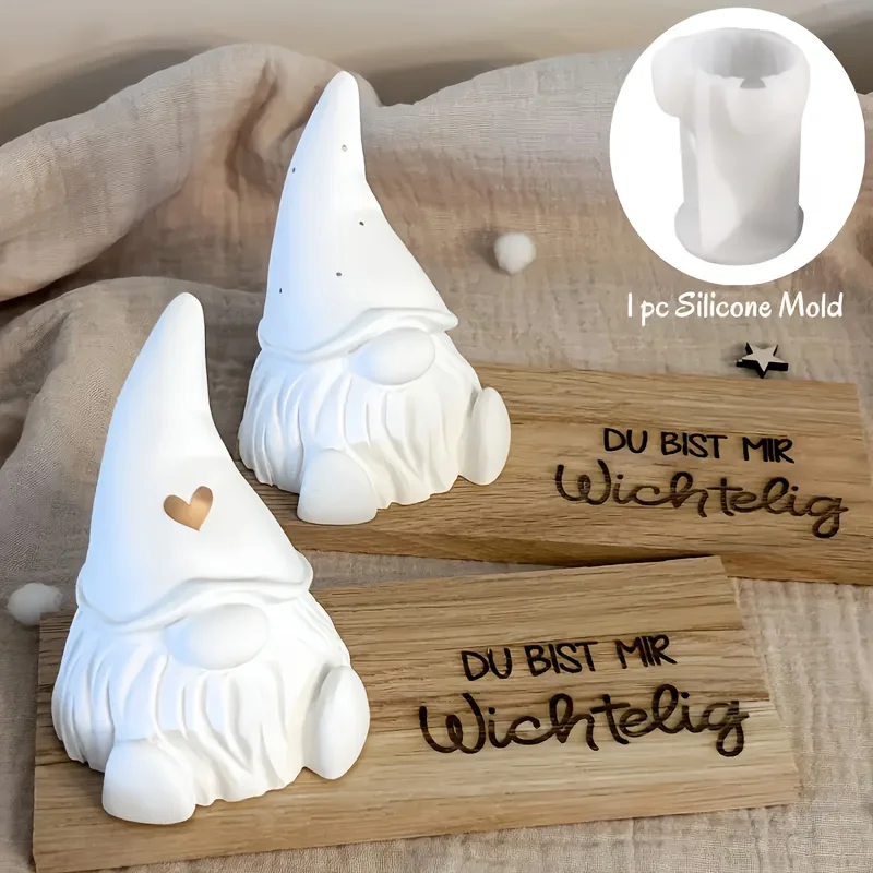Father Christmas Silicone Candle Mould DIY Christmas Dwarf Plaster Resin Mould Clay Mould Epoxy Resin Mould Homemade Resin thumbnail 5
