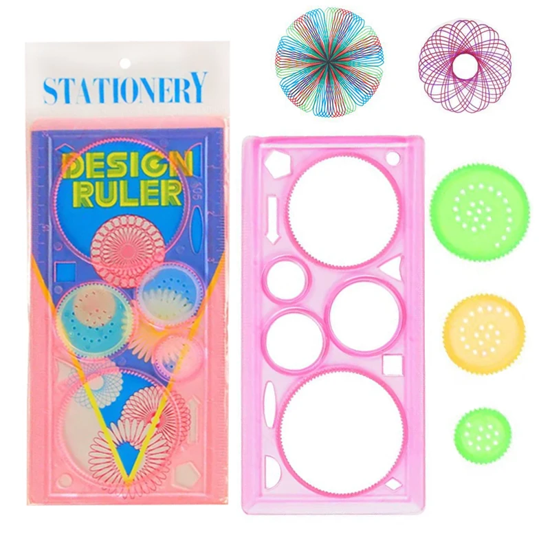 Children DIY Handmade Painting Template Drawing Toys Ruler Art Craft Creative Kids Educational Toy for Girls Boys Gift TMZ thumbnail 3