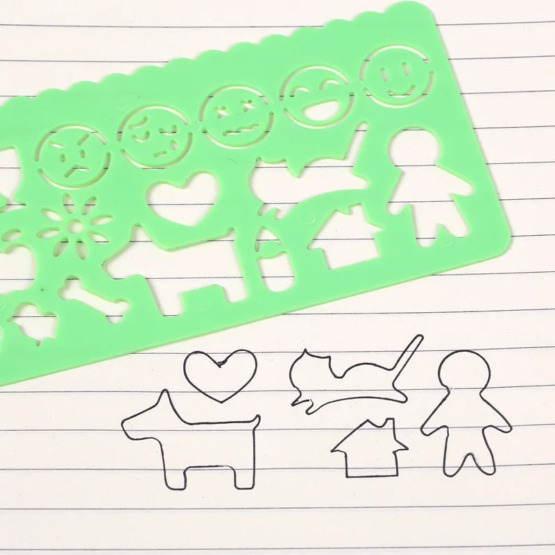 Children DIY Handmade Painting Template Drawing Toys Ruler Art Craft Creative Kids Educational Toy for Girls Boys Gift TMZ thumbnail 2