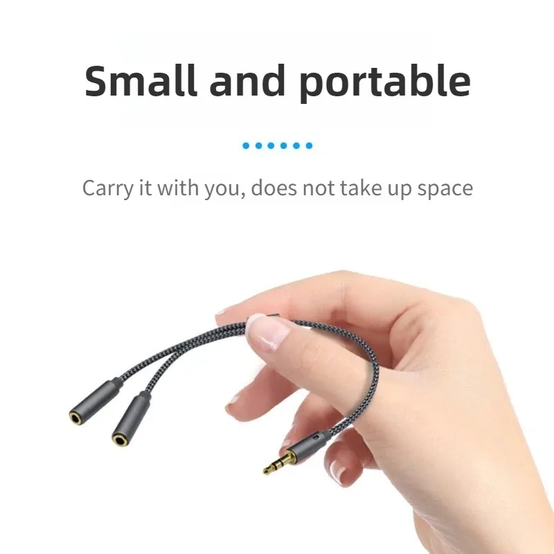 3.5mm Audio Splitter 1 Male To 2 Female Stereo Adapter Dual Headphone Earphone Sharing Connector Y Jack Accessory thumbnail 4