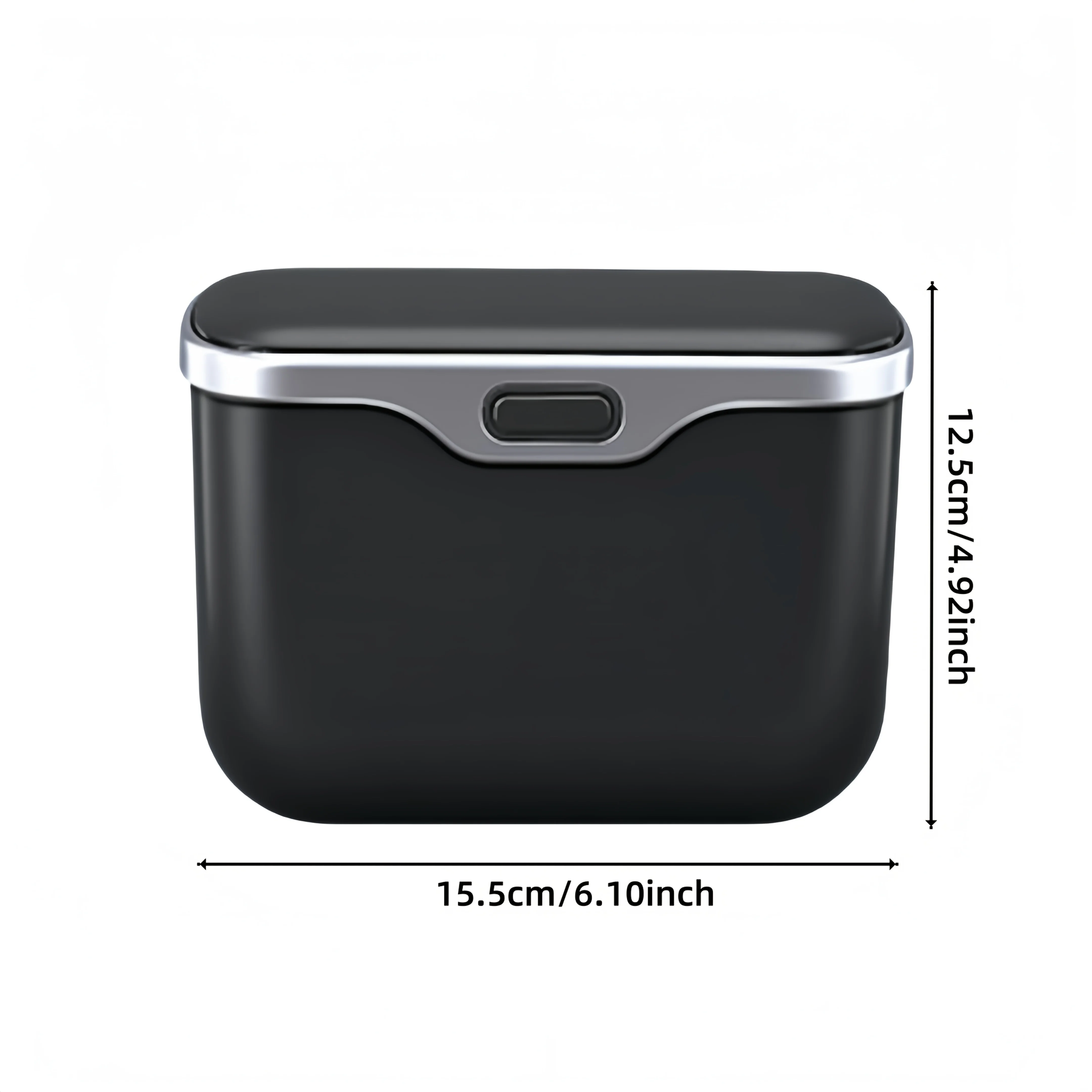 Multifunctional Car Trash Can with Lid Button, Hanging Storage Bin for Wet and Dry Use, Auto Interior Accessories, Organizer Box thumbnail 3