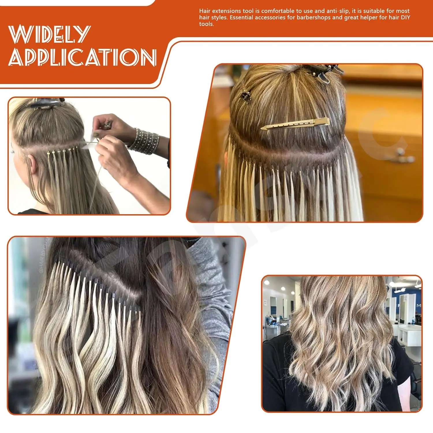 Hair Extension Kit,including 1000Pcs 5 Colors Hair Extension Bead with Hair Pliers,Pulling Hook Loop and Needle Christmas gift thumbnail 6