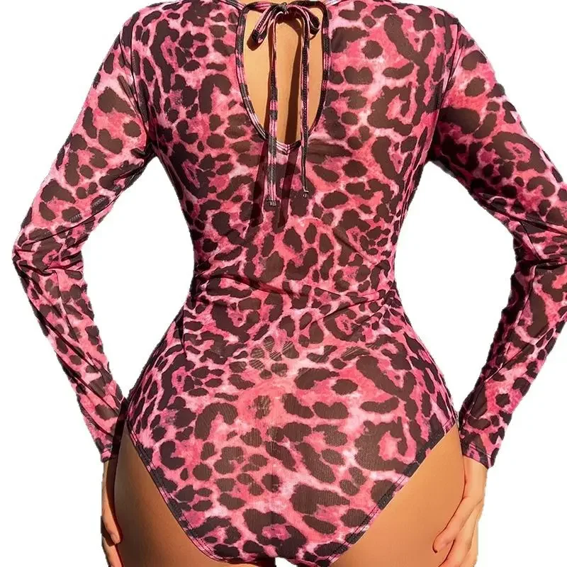 Printed One-Piece Tight Bikini Swimsuit for Tanning Skin Color Swimming Costume Women's Sportswear And Bag Accessories thumbnail 5