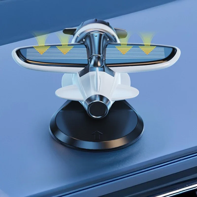 Solar-powered Airplane Ornament,360-degree Rotation, Car Dashboard Decoration,Kinetic Airplane Figurine,Car Interior Accessories thumbnail 4