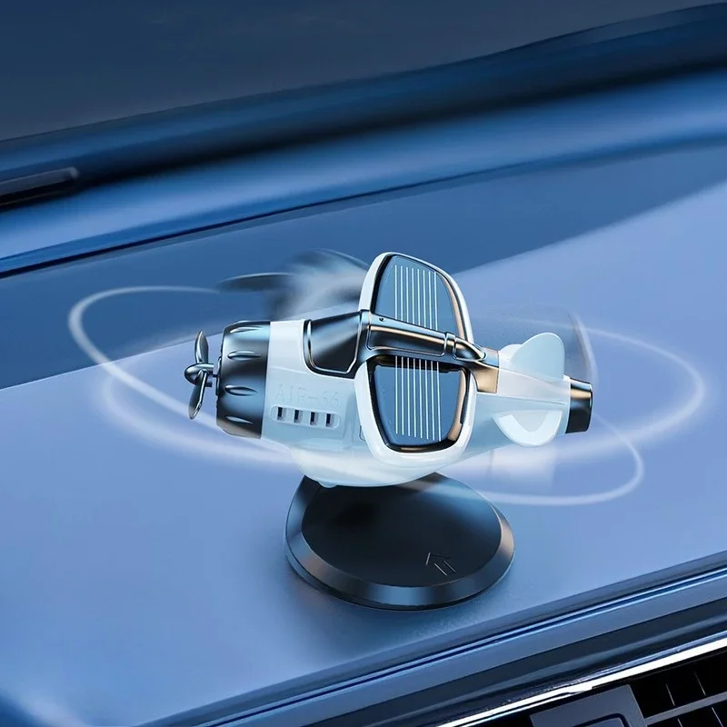 Solar-powered Airplane Ornament,360-degree Rotation, Car Dashboard Decoration,Kinetic Airplane Figurine,Car Interior Accessories thumbnail 3