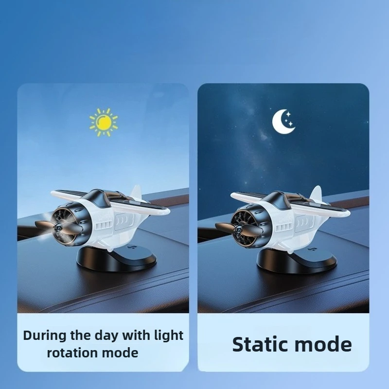 Solar-powered Airplane Ornament,360-degree Rotation, Car Dashboard Decoration,Kinetic Airplane Figurine,Car Interior Accessories thumbnail 5