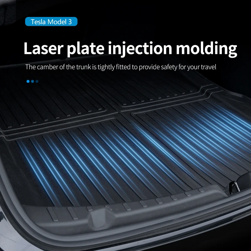 For Tesla 2024-25 Model3 Highland 3 front Rear Trunk Mat TPE Car Pads Waterproof Protective Trunk Mats thumbnail 6
