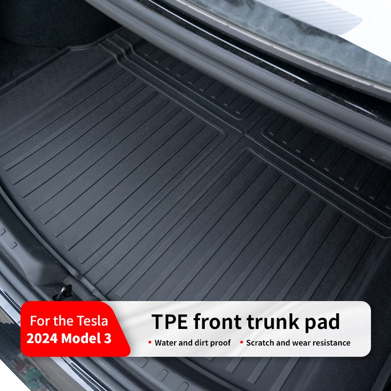 For Tesla 2024-25 Model3 Highland 3 front Rear Trunk Mat TPE Car Pads Waterproof Protective Trunk Mats