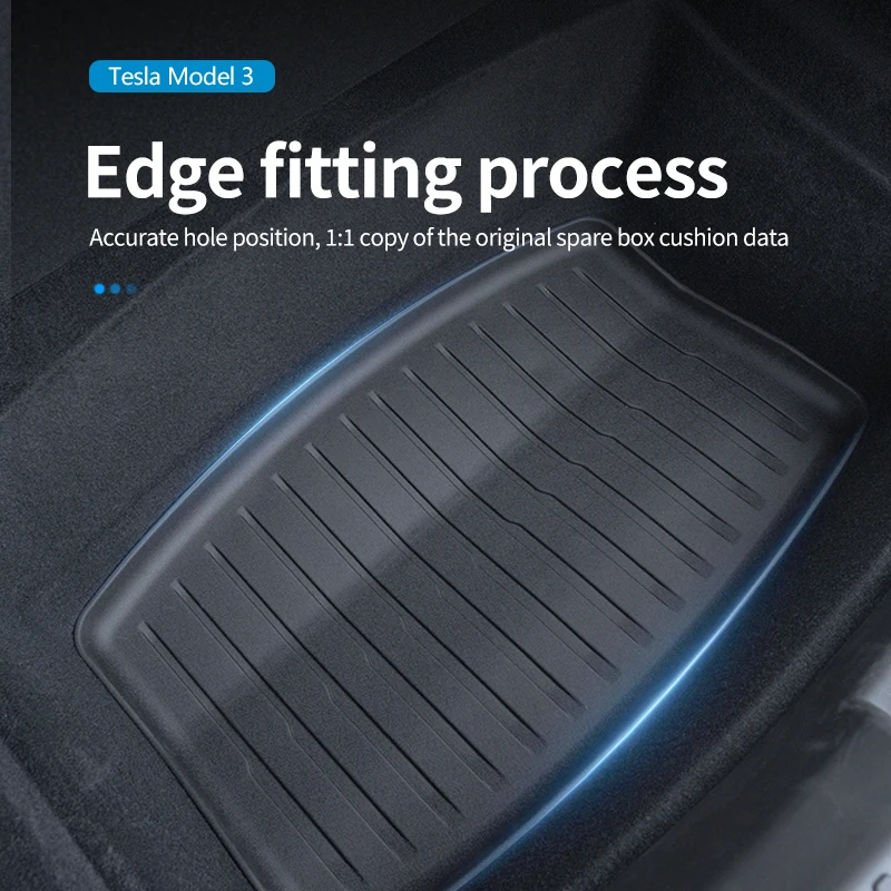 For Tesla 2024-25 Model3 Highland 3 front Rear Trunk Mat TPE Car Pads Waterproof Protective Trunk Mats thumbnail 3