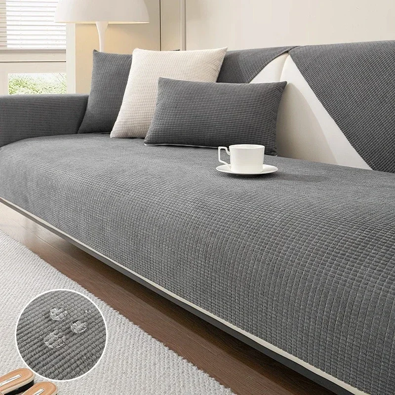 Water Repellent Sofa Cover Polar Fleece Anti-Scratch Couch Cover Anti-Slip Sofa Mat Towel Four Season Universal 쇼파패드 Home Decor thumbnail 5