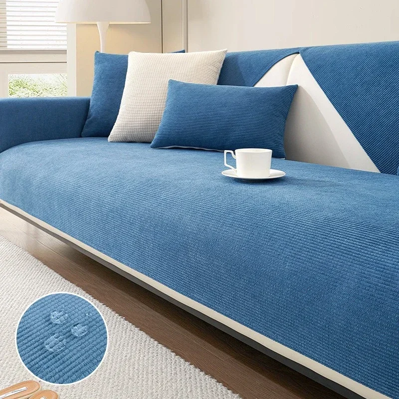 Water Repellent Sofa Cover Polar Fleece Anti-Scratch Couch Cover Anti-Slip Sofa Mat Towel Four Season Universal 쇼파패드 Home Decor thumbnail 6