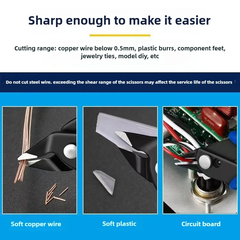 Plastic model nipper pincers tool Multi Tools electrician 170 DIY Electronic Diagonal Pliers Side Cutting Wire Cutter thumbnail 4