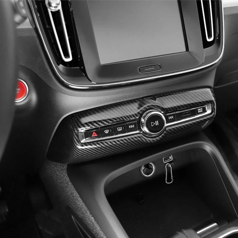 For Volvo XC40 2019 2020 2021 2022 Carbon Fiber Car Accessories window swtich cover gear shift panle cover air outlet cover LHD thumbnail 3
