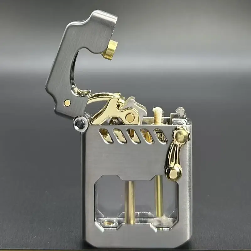 2026 Zorro Fuel Lighter New Creative Metal Windproof Cigarette Lighter Transparent Super Large Capacity High-end Men's Gift