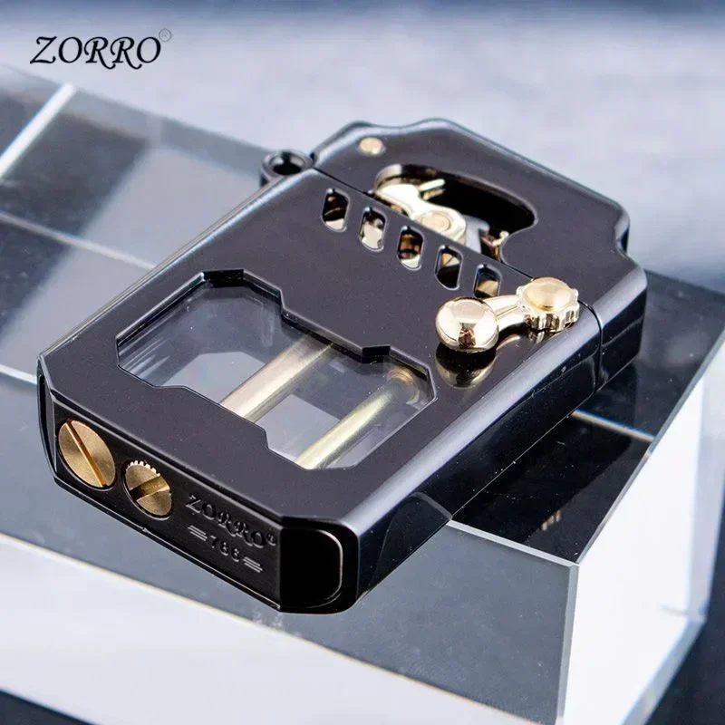 2026 Zorro Fuel Lighter New Creative Metal Windproof Cigarette Lighter Transparent Super Large Capacity High-end Men's Gift thumbnail 5