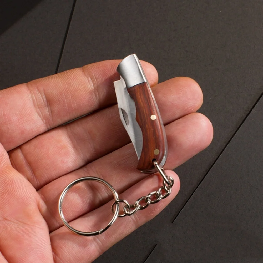 Mini Knife Keychain Folding EDC Pocket Knife Stainless Steel Folding Cutter Portable For Outdoor Self-Defense Key Chain Keyring thumbnail 2