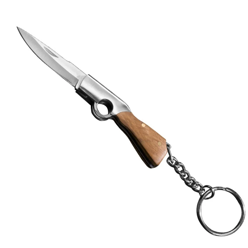 Mini Knife Keychain Folding EDC Pocket Knife Stainless Steel Folding Cutter Portable For Outdoor Self-Defense Key Chain Keyring thumbnail 5