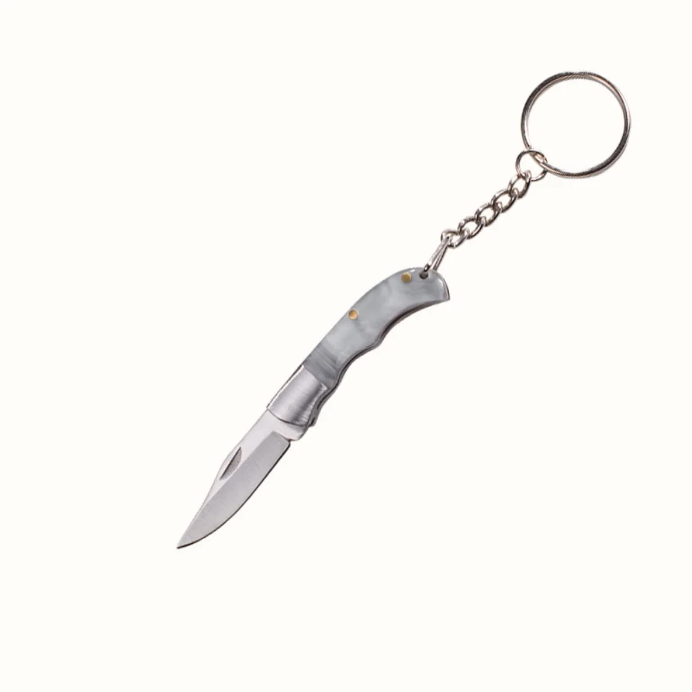 Mini Knife Keychain Folding EDC Pocket Knife Stainless Steel Folding Cutter Portable For Outdoor Self-Defense Key Chain Keyring thumbnail 6