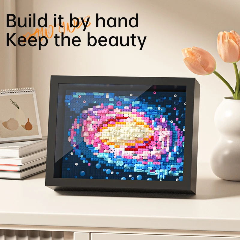 World-famous Art Painting sunflower Van Gogh The Starry Night Galaxy Kanagawa 3D Diamond Building Block Decoration Toy Kids Gift thumbnail 4