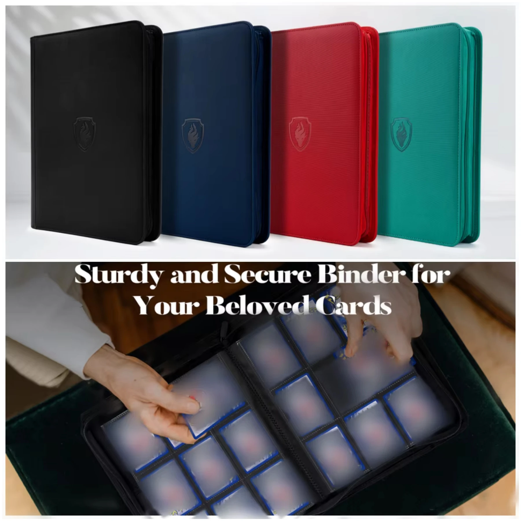 9 Pocket Zipper Card Binder, 360 Trading Card Holder Book, Premium PU Cover Zip Binder for Cards, Durable Side Loading Card thumbnail 5