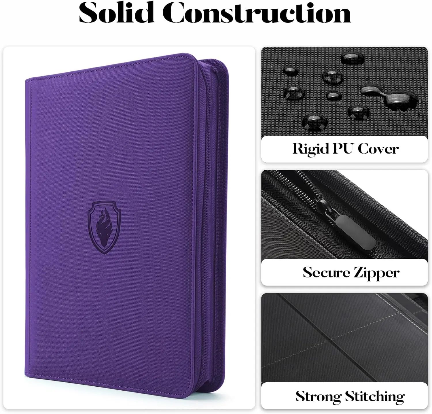 9 Pocket Zipper Card Binder, 360 Trading Card Holder Book, Premium PU Cover Zip Binder for Cards, Durable Side Loading Card thumbnail 3