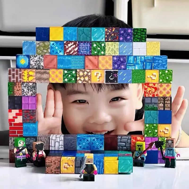 500PCS Magnetic Building Blocks Montessori STEM Educational Sensory Toys Mine World Magnet Cube Gifts For Kids Boys Girls thumbnail 2