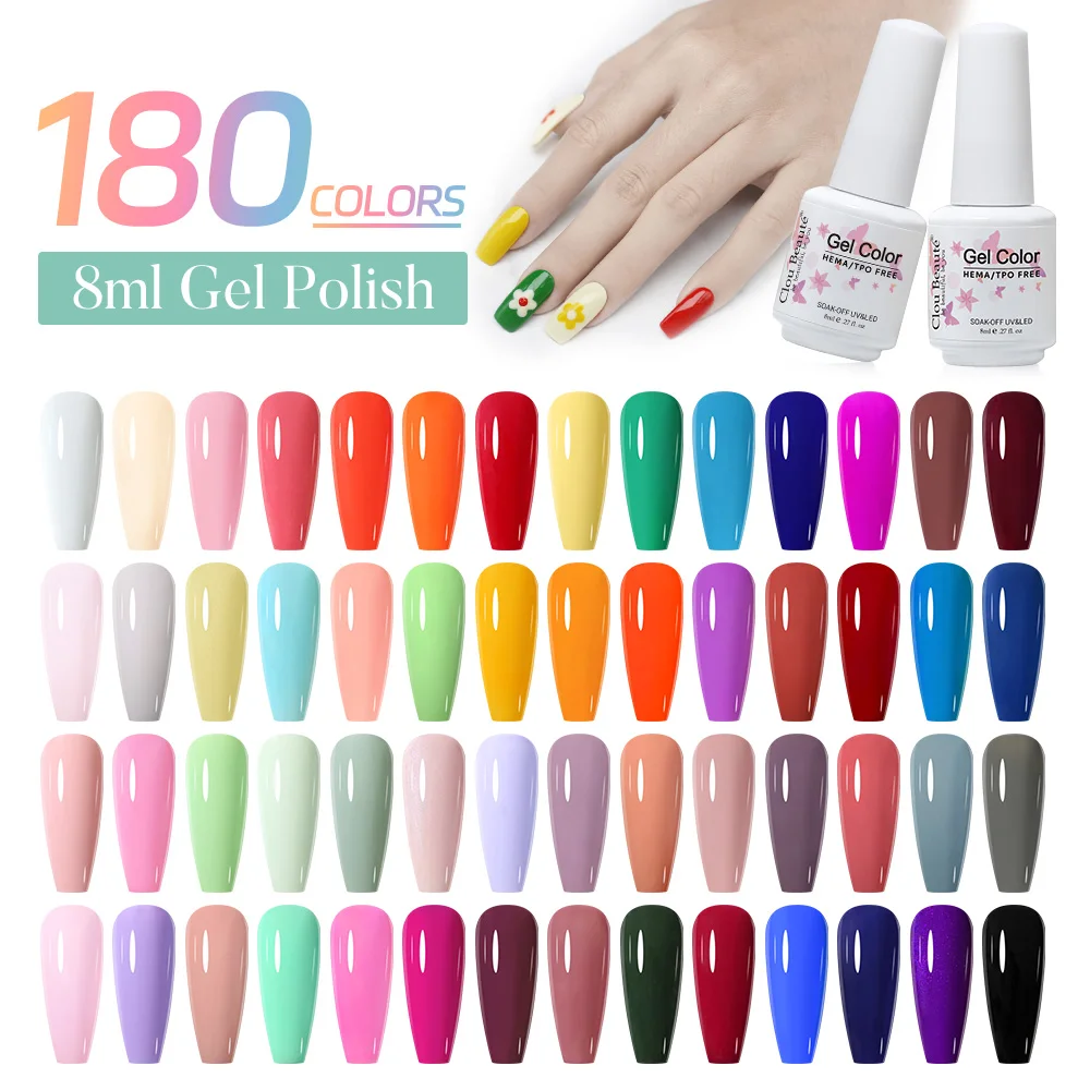 Clou Beaute HEMA TPO Free UV Gel Nail Polish - Semi Permanent High Pigment Long Lasting Nail Varnish for Nail Art - Sugar Color