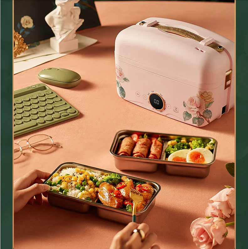 220V 1.6L Electric Lunch Meals Heating Box Household Portable Electric Multi Cooker Rice Cooker With 3 Liners EU/AU/UK/US Plug thumbnail 2