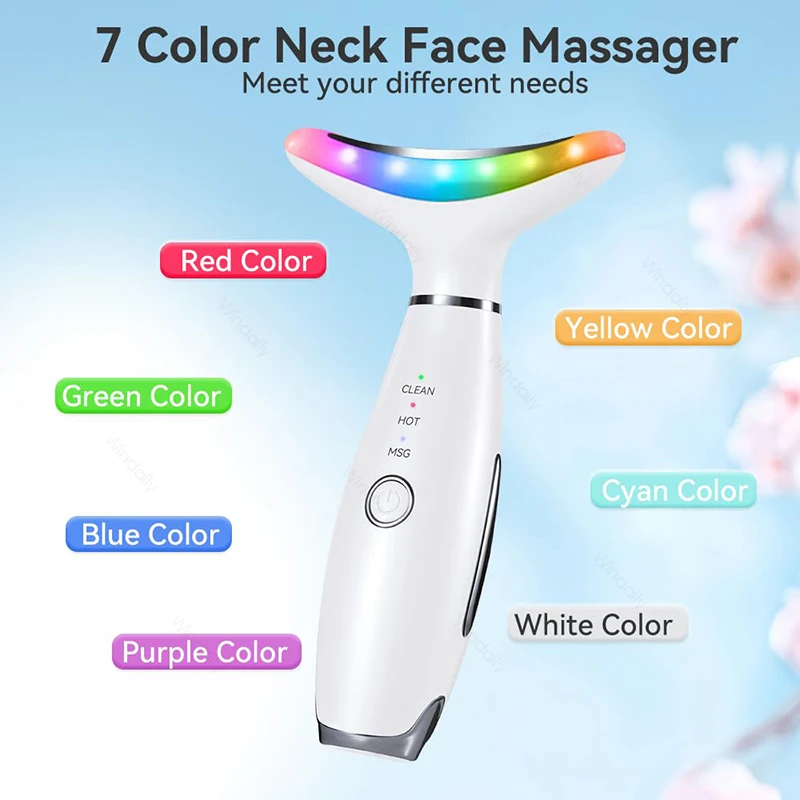 Neck Face Beauty Device EMS Microcurrent Face Lifting Machine Vibration LED Facial Massager Double Chin Remover Skin Care Tools thumbnail 2