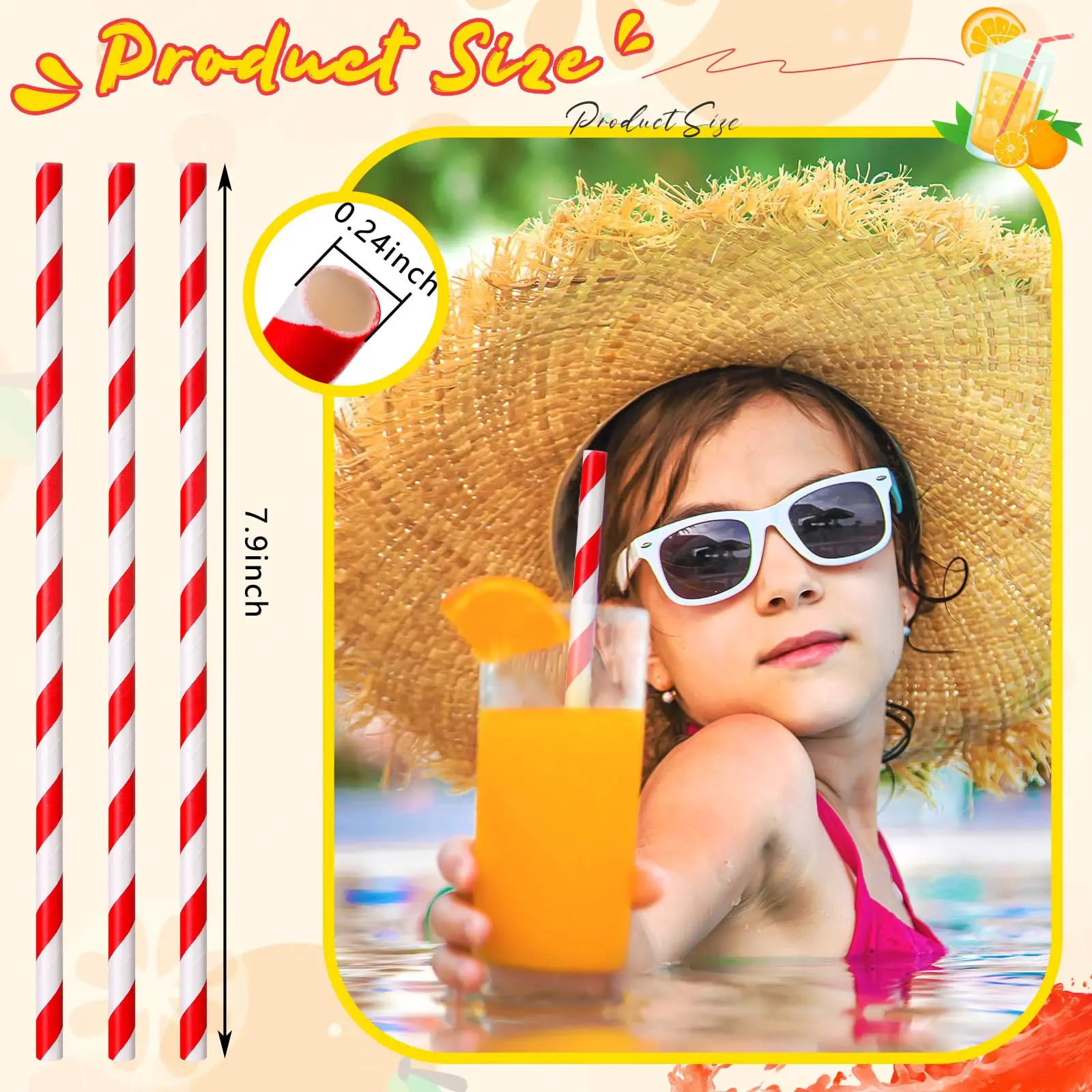 50/100pcs Red and White Striped Disposable Paper Straws for Coffee Milk Juice Cocktails Chrismas Straws Party Drinkware Straw thumbnail 3